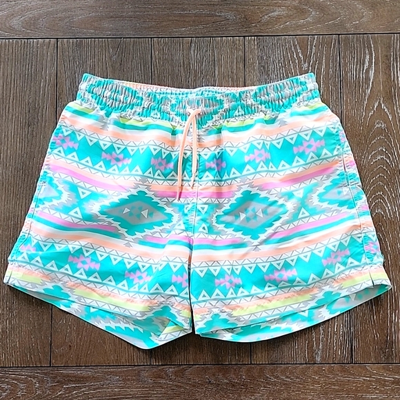 Chubbies Teal Geometric Swim Shorts Mens Medium - Picture 3 of 5